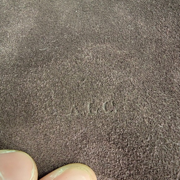 ALC Womens Single Strap Suede Leather Flap Medium Shoulder Handbag Purple - Picture 6 of 10